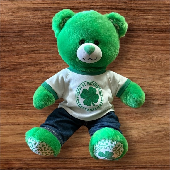 Build-A-Bear Happy St. Patrick's Day 16” Bear w/Jeans & T-shirt - Picture 1 of 9